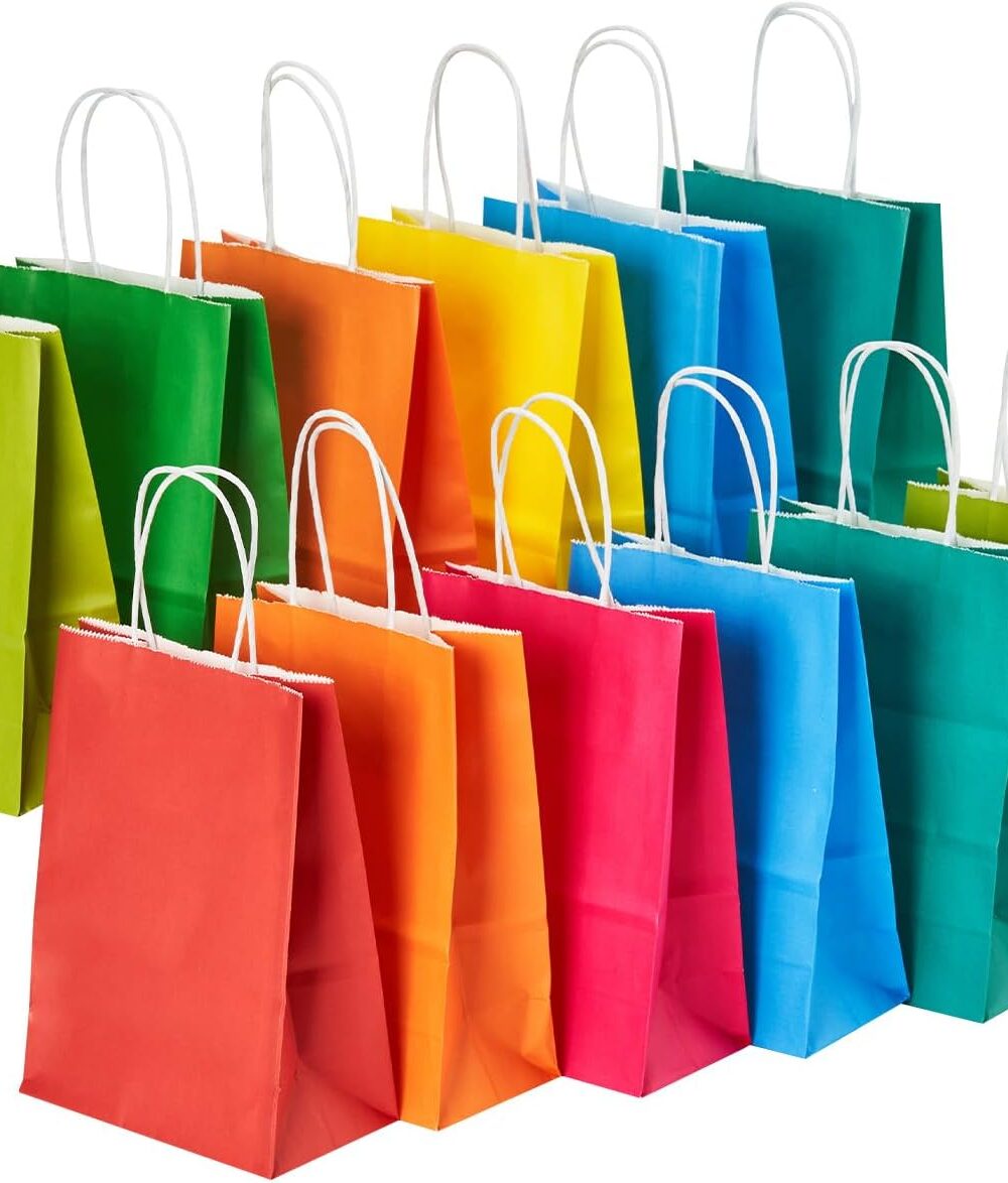 RACETOP Gift Bags with Handles 32 Pack 5.8x3.2x8.25 in, Small Paper Bags