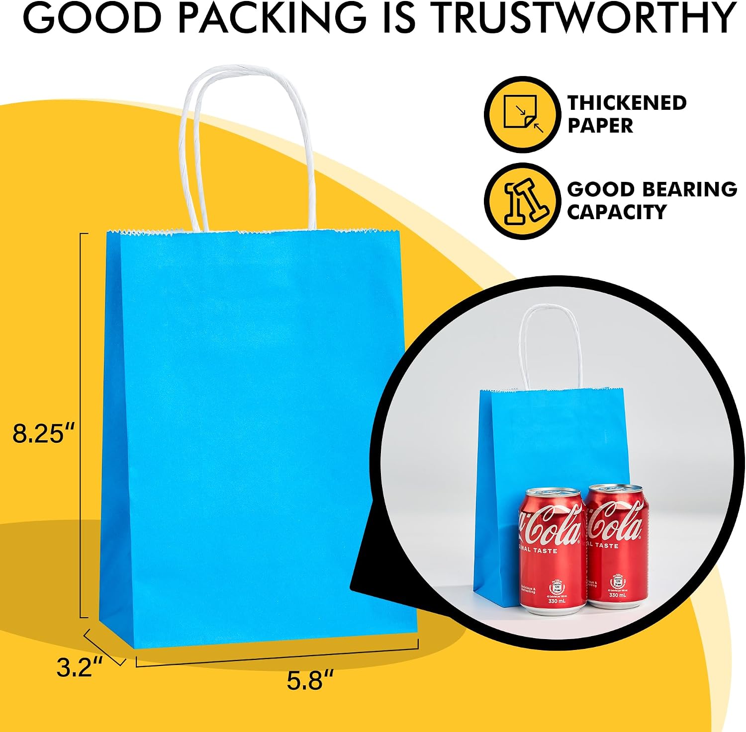 RACETOP Gift Bags with Handles 32 Pack 5.8x3.2x8.25 in, Small Paper Bags - Image 2