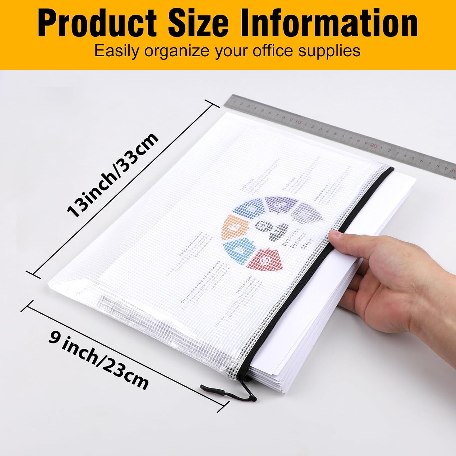 YOPCDJ 24pcs Large Mesh Zipper Pouch File Bags Reusable Zippered Pouches for Organizing Classroom, Board Game Storage, Puzzle Bags Black - Image 2